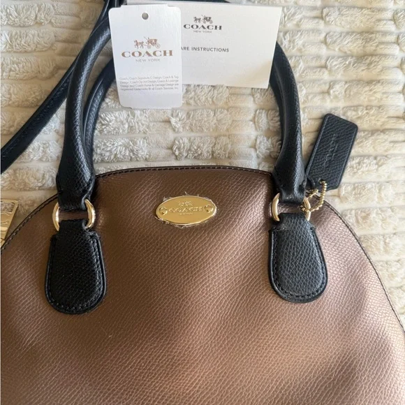 Coach Two-Tone Black and Brown Satchel - Picture 9 of 9